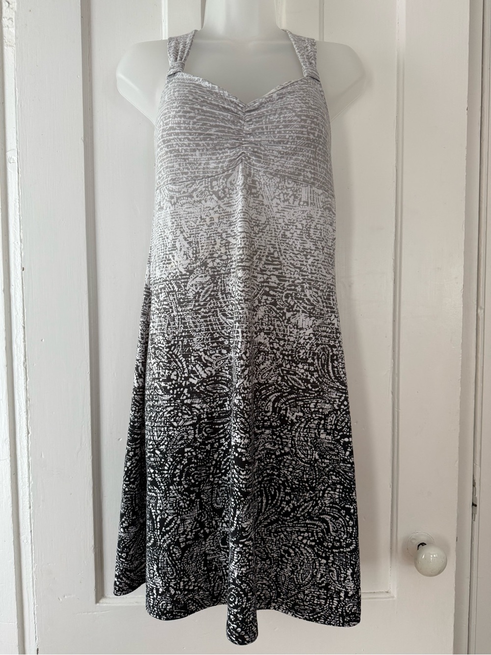 Athleta Black and White Ombre Tank Midi Dress